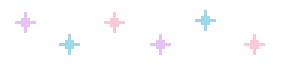 ID: A gif of 6 pale pink, blue, and purple stars. They're drawn in a pixelated style and twinkle every few seconds.